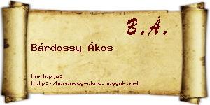 Bárdossy Ákos névjegykártya