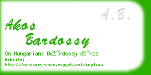 akos bardossy business card